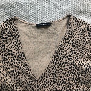 Brandy Melville cheetah tie top